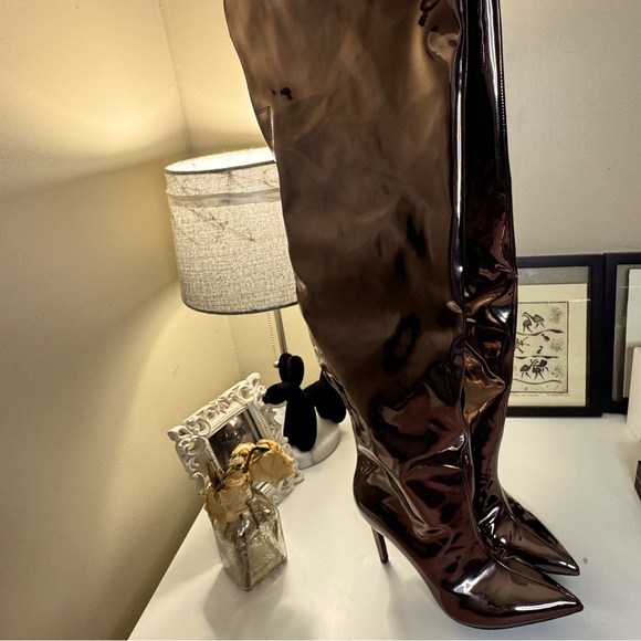 INC International Concepts Shoes - BRAND NEW INC Sedona Metallic Rose Gold Over the Knee Boots Size 8